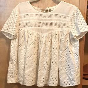Lou & Grey Eyelet Peasant Top